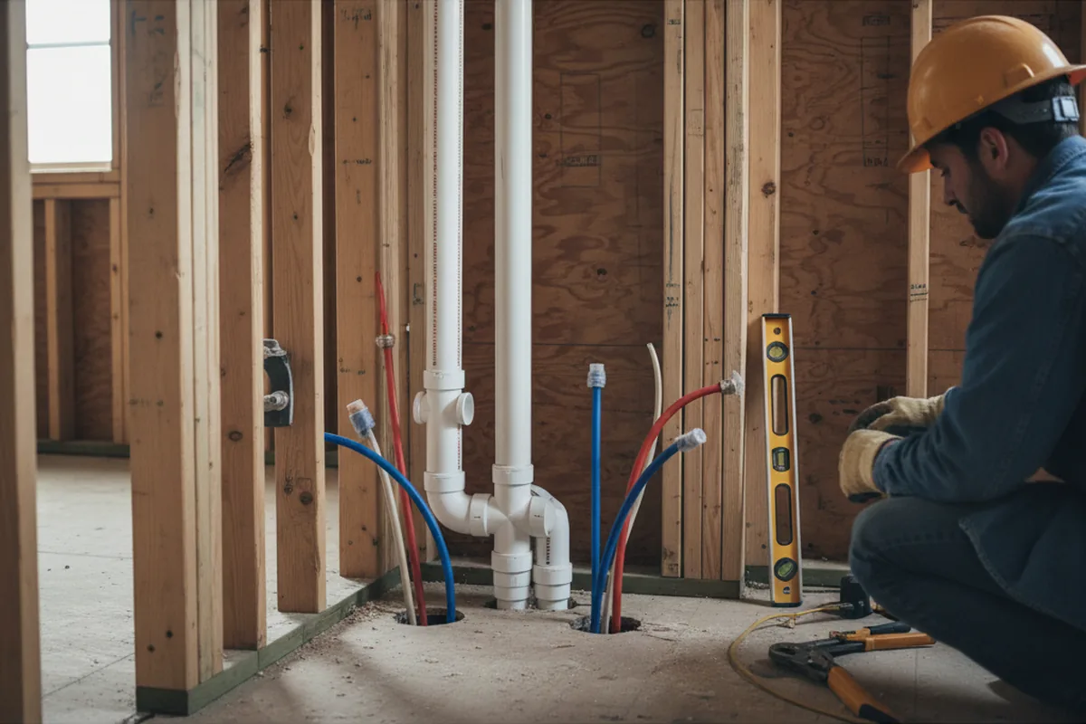 Drain and supply rough-in during Garbage Disposal Repair in Baker